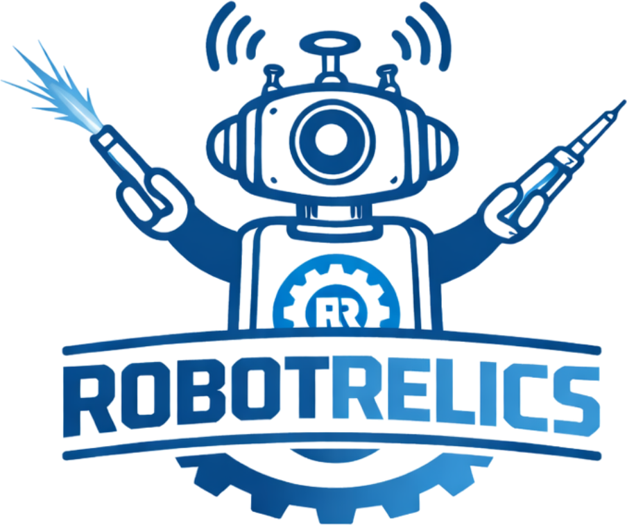 RobotRelics mascot logo